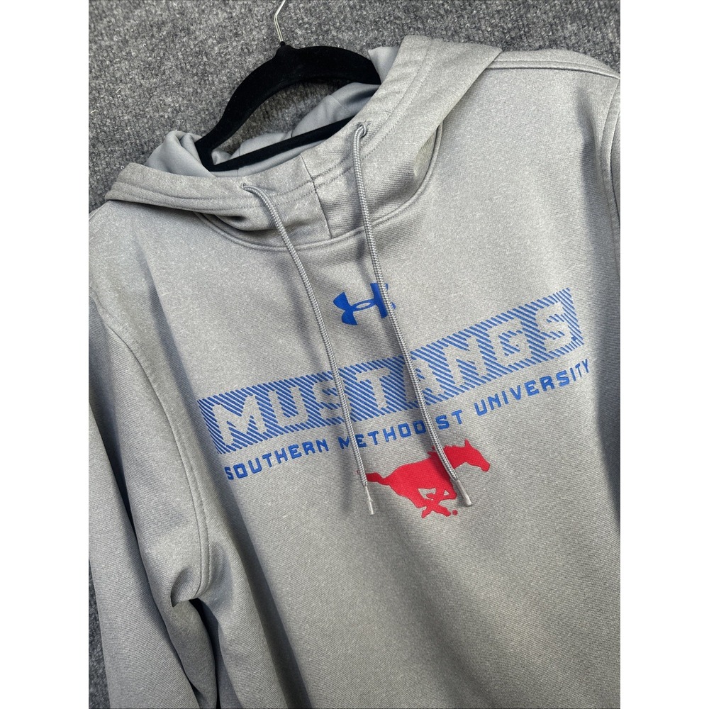 Men's SMU Under Armour Hoodie Loose Sz M Grey Unisex College
